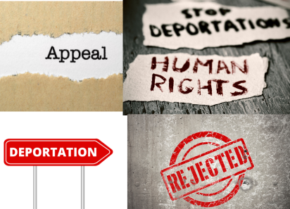 Appeal, deportation and rejection notices representing Rejection, Deportation and Appeals services